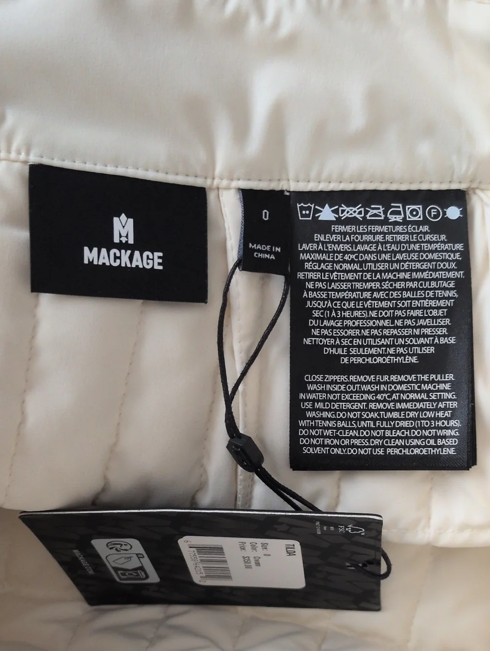 Mackage Tilda Quilted Cream A-Line Skirt